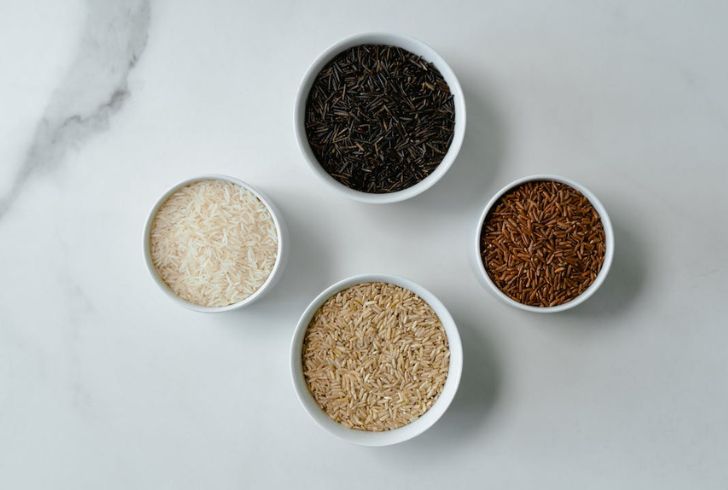 Diverse Rice Varieties in a Colorful Spread